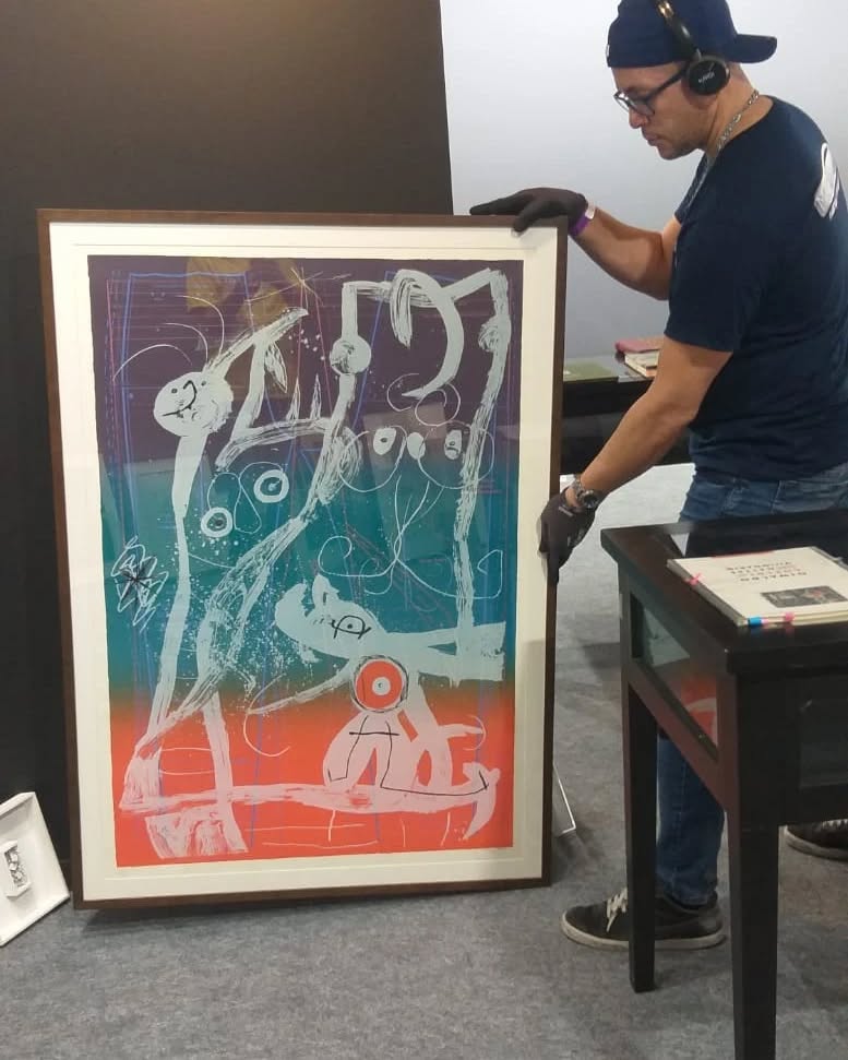 Trabalho de transporte de obra de arte feito com todo cuidado e segurança.Item a item embalado